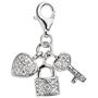 Einh�nger Charm Schl�ssel zum Herzen 925 Silber 14 Zirkonia 