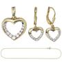 Schmuck-Set 333 Herz Gold Gelbgold Zirkonia Ohrringe Anh�nger und Kette 42 cm