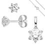 Schmuck-Set Stern 333 Gold Wei�gold mit Zirkonia und Kette 45 cm
