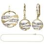 Schmuck-Set 333 Gold Gelbgold mit Zirkonia Ohrringe und Kette 45 cm