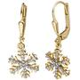 Schmuck-Set Schneeflocke 333 Gelbgold mit Zirkonia Ohrringe und Kette