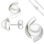 Schmuck-Set 333 Wei�gold S��wasser Perlen mit Kette 42 cm