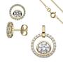 Schmuck-Set 333 Gold Gelbgold mit Zirkonia und Kette 42 cm