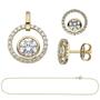 Schmuck-Set 333 Gold Gelbgold mit Zirkonia und Kette 42 cm