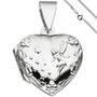 Medaillon Herz Anh�nger zum �ffnen f�r 2 Fotos 925 Silber mit Kette 50 cm