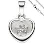 Anh�nger Kleines Herz Schutzengel 925 Sterling Silber mit Kette 42 cm