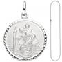 Anh�nger Schutzpatron Christopherus 925 Sterling Silber mit Kette 42 cm