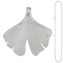 Anh�nger Ginko Ginkgo 925 Sterling Silber matt mit Kette 45 cm