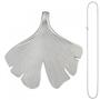 Anh�nger Ginko Ginkgo 925 Sterling Silber matt mit Kette 50 cm
