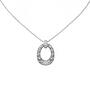 Collier mit Anh�nger 925 Sterling Silber 24 Zirkonia 45 cm Karabiner