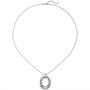 Collier mit Anh�nger 925 Sterling Silber 24 Zirkonia 45 cm Karabiner