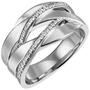 Damen Ring breit, 925 Sterling Silber 34 Zirkonia (Gr��e: 58) 