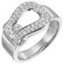 Damen Ring 925 Sterling Silber 55 Zirkonia, 12 mm breit (Gr��e: 52) 
