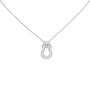 Collier mit Anh�nger 925 Sterling Silber 64 Zirkonia 45 cm Silberkette Karabiner