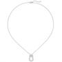 Collier mit Anh�nger 925 Sterling Silber 64 Zirkonia 45 cm Silberkette Karabiner