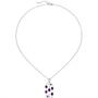 Collier mit Anh�nger 925 Silber 7 Amethyst-Cabochons lila 7 Zirkonia 45 cm