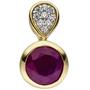 Anh�nger 333 Gold Gelbgold bicolor 9 Zirkonia 1 Rubin GoldAnh�nger 