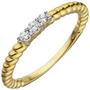 Damen Ring aus 333 Gelbgold mit 3 Zirkonia Goldring (Gr��e: 52) 