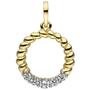 Anh�nger rund 333 Gold Gelbgold bicolor 5 Zirkonia 