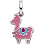Kinder Anh�nger Lama 925 Sterling Silber rosa lackiert 