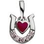 Kinder Anh�nger Hufeisen Herz 925 Sterling Silber 5 Zirkonia 