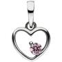 Kinder Anh�nger Herz 925 Sterling Silber 1 Zirkonia rosa Herzanh�nger 