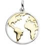 Anh�nger Weltkarte 925 Sterling Silber bicolor vergoldet 