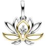 Anh�nger Seerose 925 Sterling Silber bicolor vergoldet 1 Zirkonia 