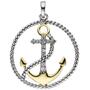 Anh�nger Anker 925 Silber bicolor vergoldet 13 Zirkonia 