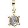 Anh�nger Schildkr�te 333 Gold Gelbgold 14 Zirkonia Goldanh�nger 
