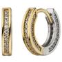 Creolen 333 Gold Gelbgold Wei�gold bicolor 56 Zirkonia Ohrringe 