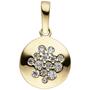 Anh�nger rund 333 Gold Gelbgold 14 Zirkonia Goldanh�nger 