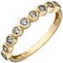 Damen Ring 333 Gelbgold bicolor 9 Zirkonia Goldring (Gr��e: 60) 