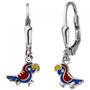 Kinder Ohrh�nger Papagei 925 Sterling Silber Ohrringe Kinderohrringe 