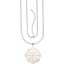 Collier Kette mit Anh�nger Blume aus Edelstahl bicolor 80 cm