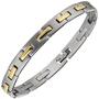 Armband Edelstahl bicolor teil matt 21 cm 