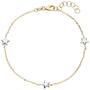 Armband Stern Sterne 375 Gold Gelbgold Wei�gold bicolor diamantiert 18 cm 