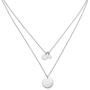 Collier 2-reihige Kette mit Anh�nger 925 Sterling Silber 1 Zirkonia 44 cm 