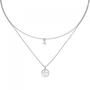 Collier Halskette 925 Sterling Silber 5 Zirkonia 44 cm