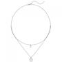 Collier Halskette 925 Sterling Silber 5 Zirkonia 44 cm