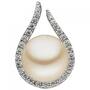 Anh�nger 925 Sterling Silber 1 S��wasser Perle 29 Zirkonia Perlenanh�nger 
