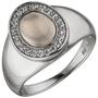 Damen Ring 925 Sterling Silber, 1 Rosenquarz 22 Zirkonia (Gr��e: 54) 