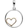 Anh�nger Herz 925 Sterling Silber bicolor vergoldet Herzanh�nger 