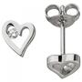 Ohrstecker Herz 925 Sterling Silber 2 Zirkonia Ohrringe Silberohrringe 