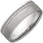 Damen Ring 925 Sterling Silber matt mit Zirkonia rundum (Gr��e: 60) 