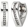 Creolen spitz 925 Sterling Silber 20 Zirkonia Ohrringe Silbercreolen 
