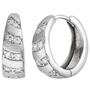 Creolen 925 Silber matt 16 Zirkonia Ohrringe Silbercreolen Silberohrringe 