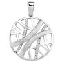 Anh�nger rund 925 Sterling Silber teil matt 22 Zirkonia 