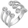 Damen Ring offen 925 Sterling Silber 6 Zirkonia (Gr��e: 50) 