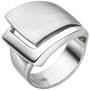 Damen Ring breit 925 Sterling Silber rhodiniert und teilmattiert. (Gr��e: 54) 